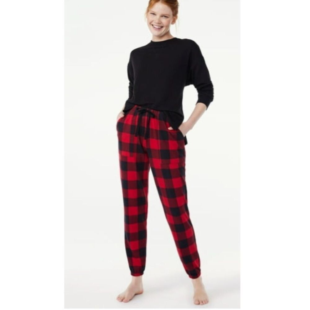 Joyspun Women's Brushed Hacci Knit Sleep Joggers, Size Small
